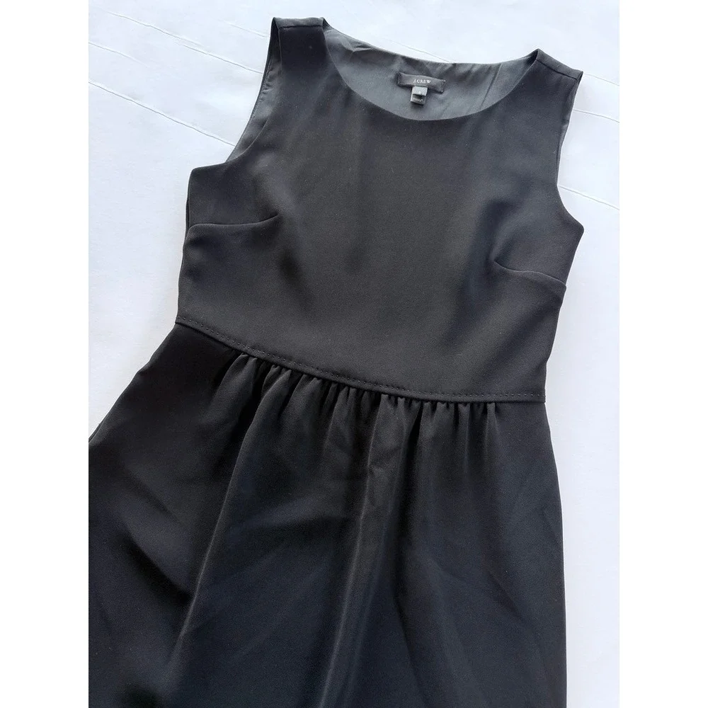 J.Crew Dress Womens 2 Black Sleeveless Fit & Flare Mini‎ 58579
